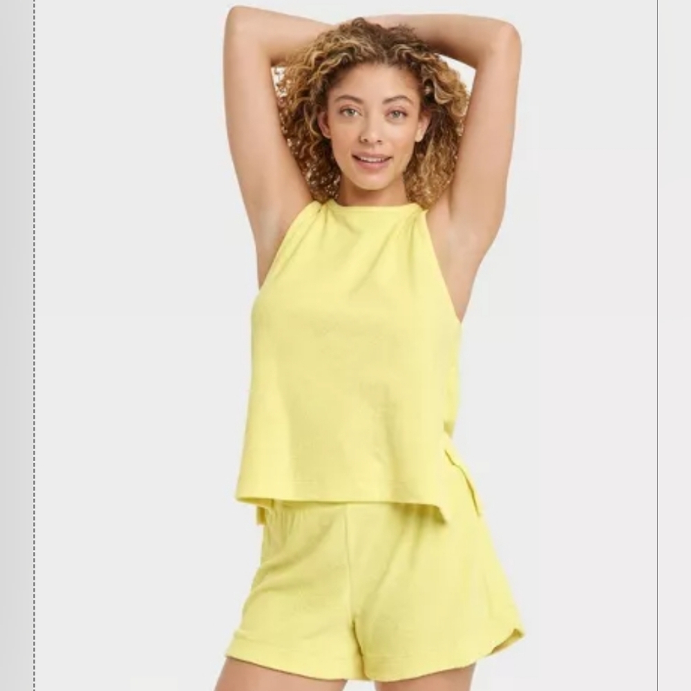 NWOT Women's Terry Tank Top - A New Day™ Yellow